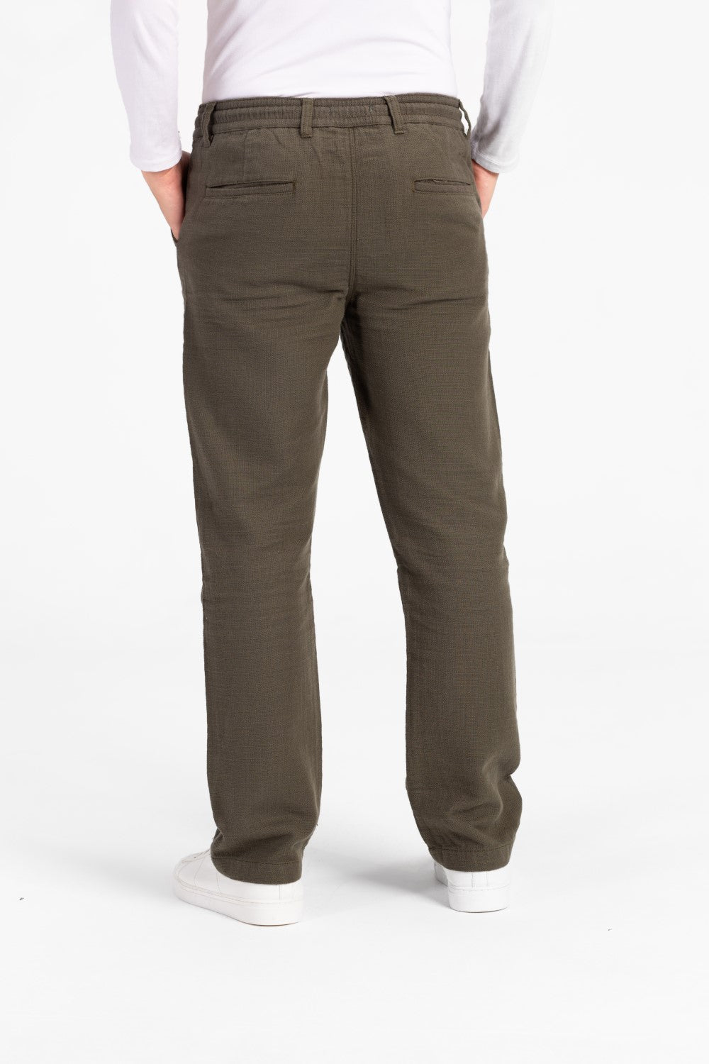 Men's Stylish Drawstring Waist Linen Pants With Pockets