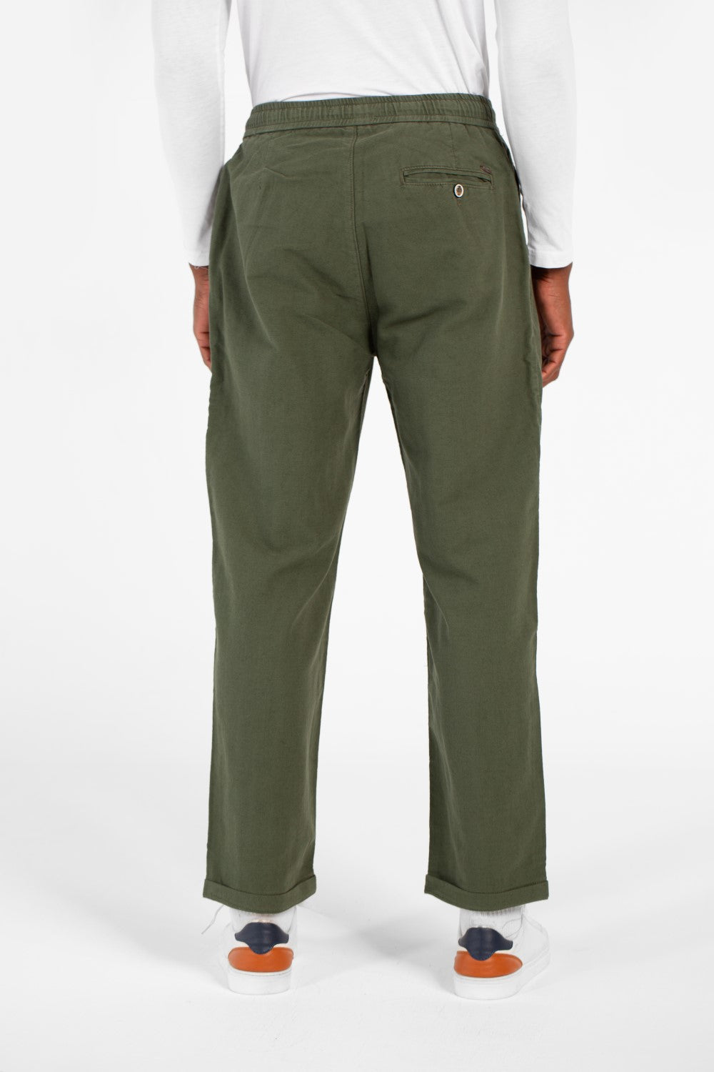 Men's Slim Fit Linen Drawstring Waist Pants High Quality Material With Pockets