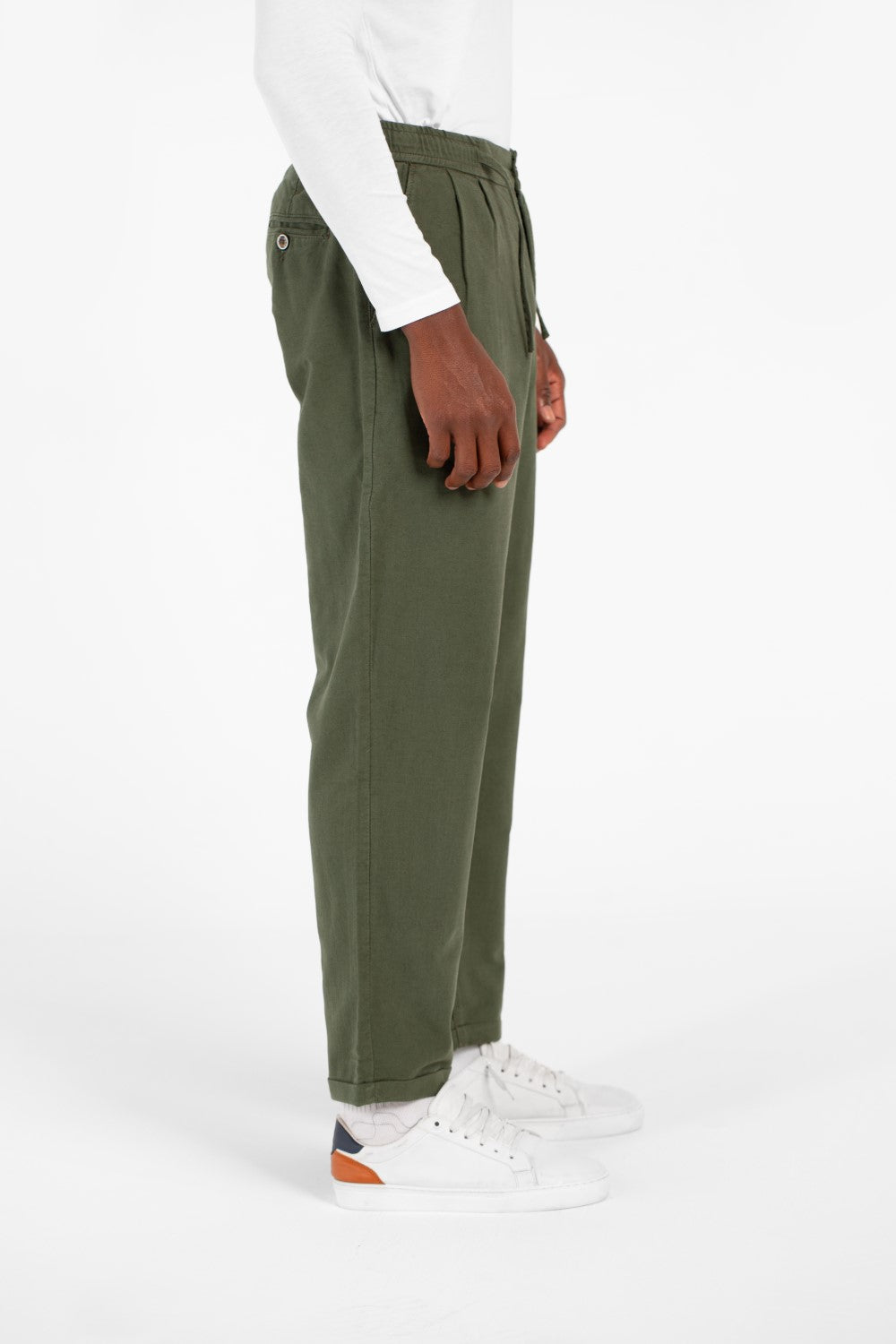 Men's Slim Fit Linen Drawstring Waist Pants High Quality Material With Pockets