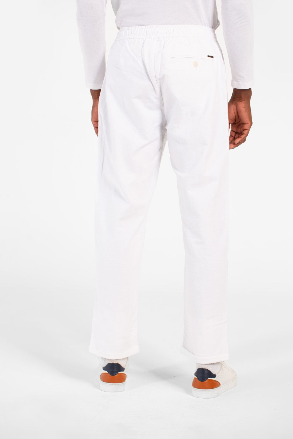 Men's Slim Fit Linen Drawstring Waist Pants High Quality Material With Pockets