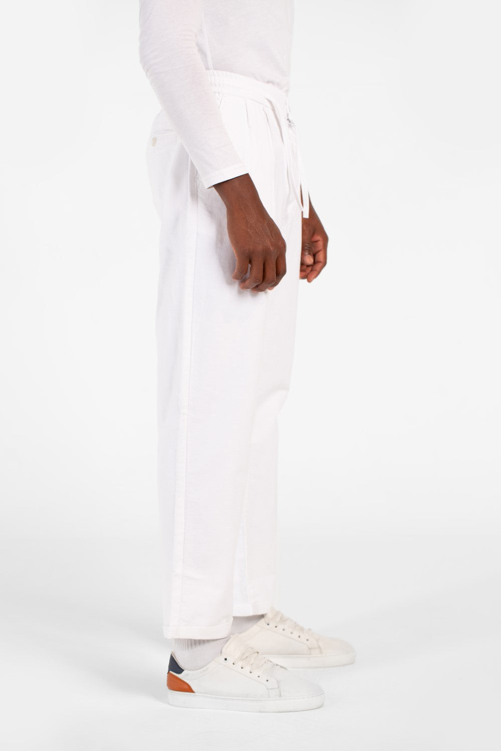 Men's Slim Fit Linen Drawstring Waist Pants High Quality Material With Pockets