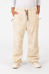 بنطلون رجالي من قماش الجبردين بصبغة التعادل مع حزام خصر مطاطي وجيوب بتصميم عصري