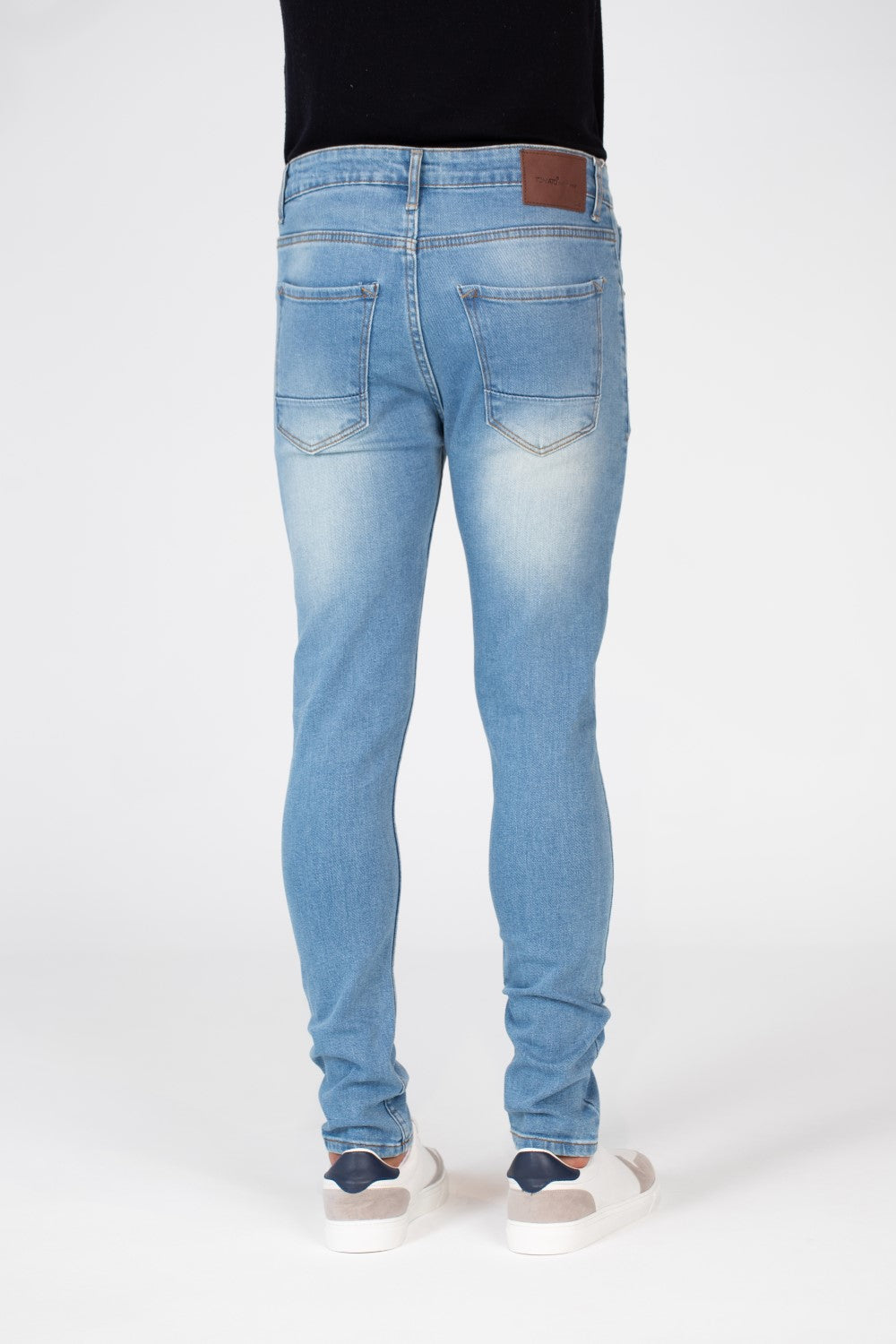 Men's Slim Fit Used Jeans Pants With Badge Tomato On The Back