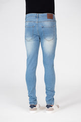 Men's Slim Fit Used Jeans Pants With Badge Tomato On The Back