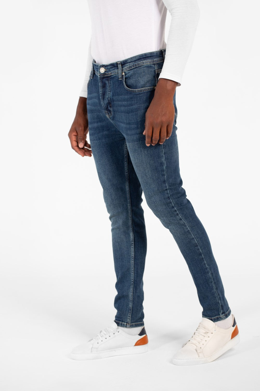 بنطلون جينز رجالي ضيق بخمسة جيوب