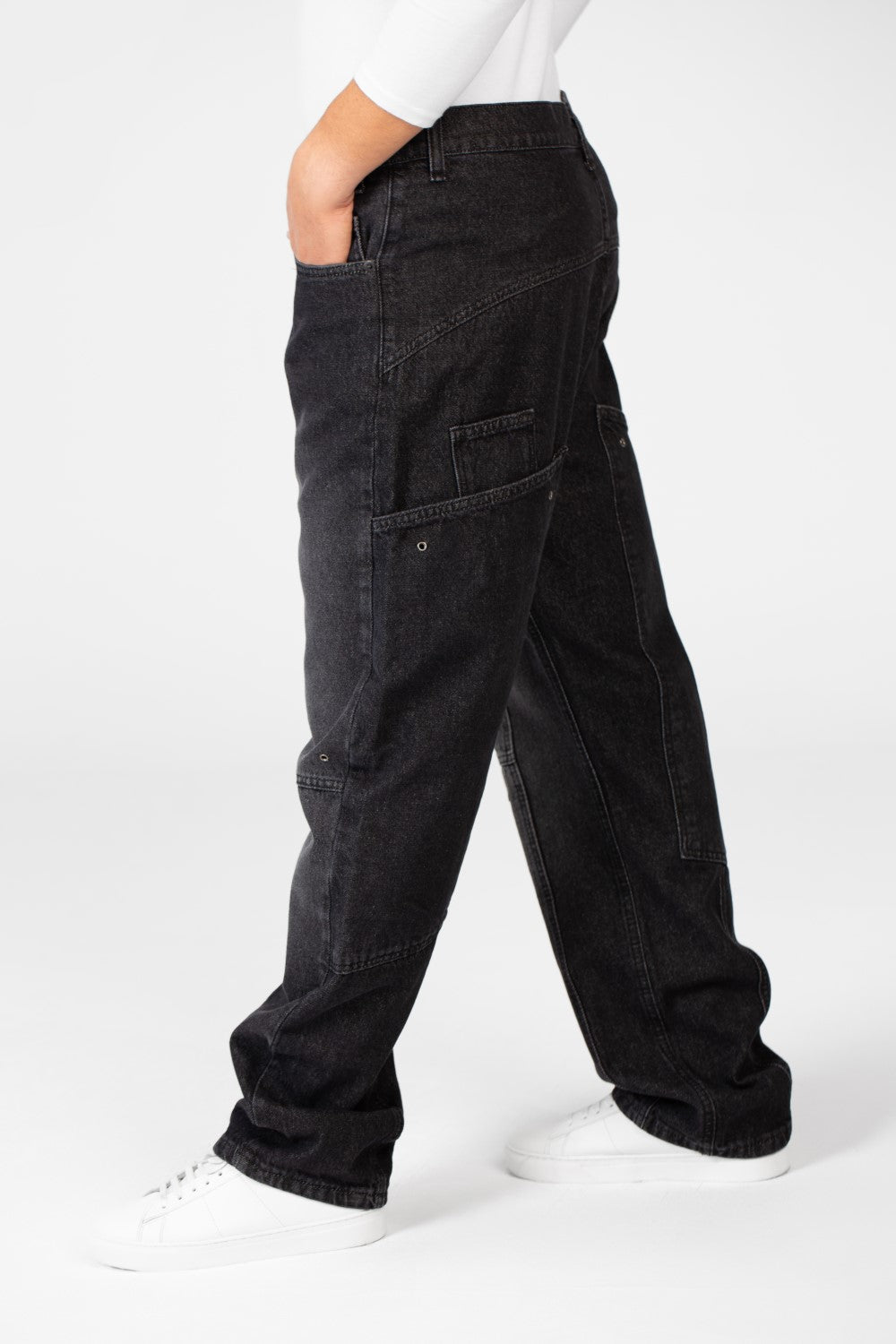 Men's Cargo Jeans Pants With A Modern Cut And Basic Details