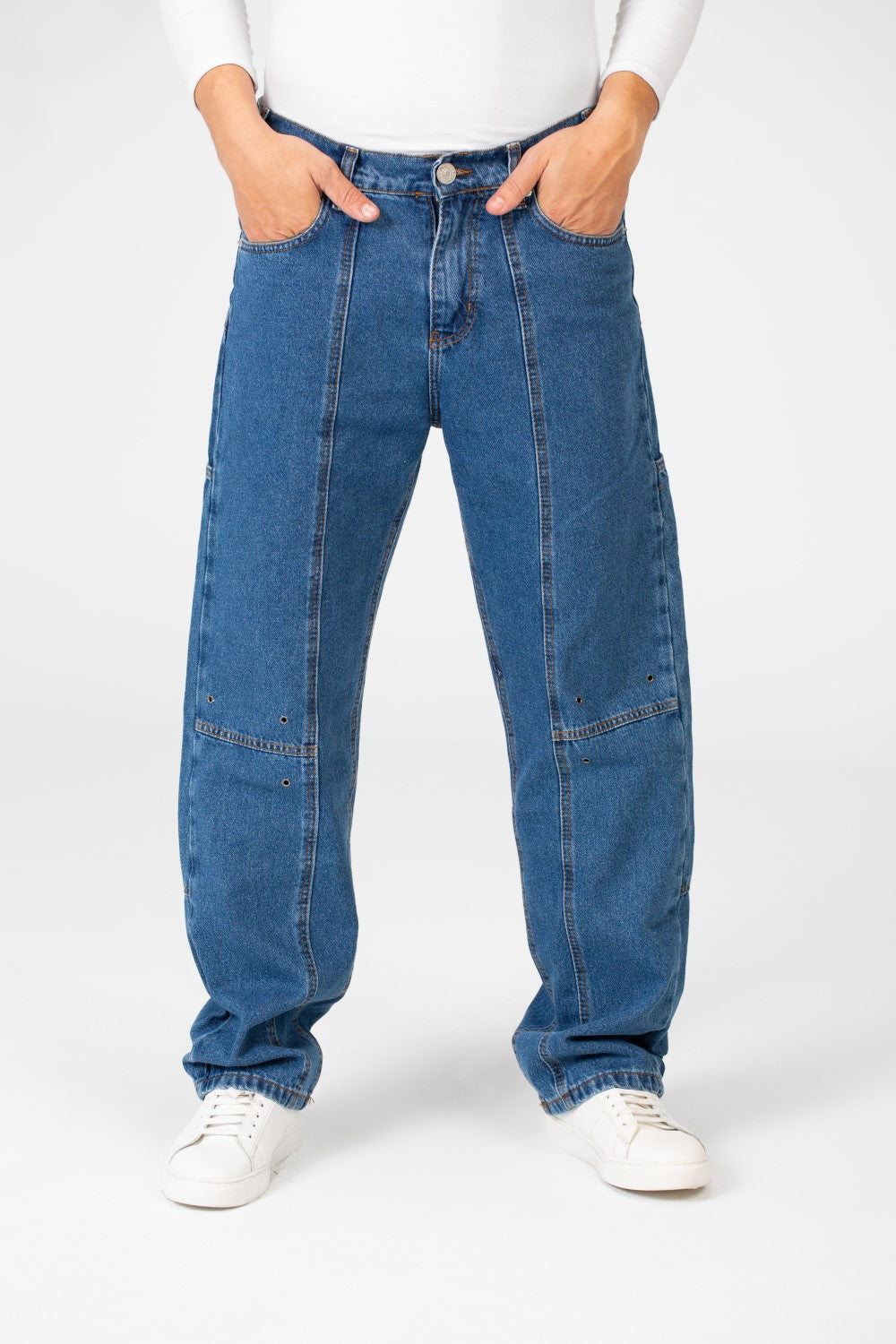 Men's Cargo Jeans Pants With A Modern Cut And Basic Details