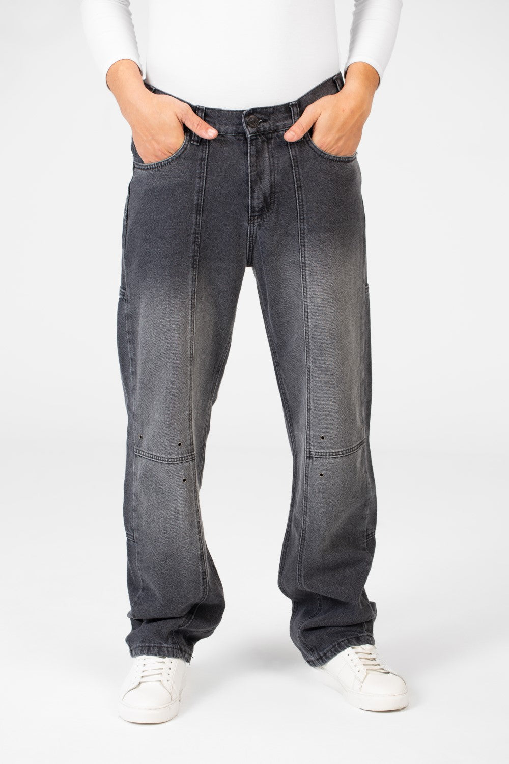 Men's Cargo Jeans Pants With A Modern Cut And Basic Details