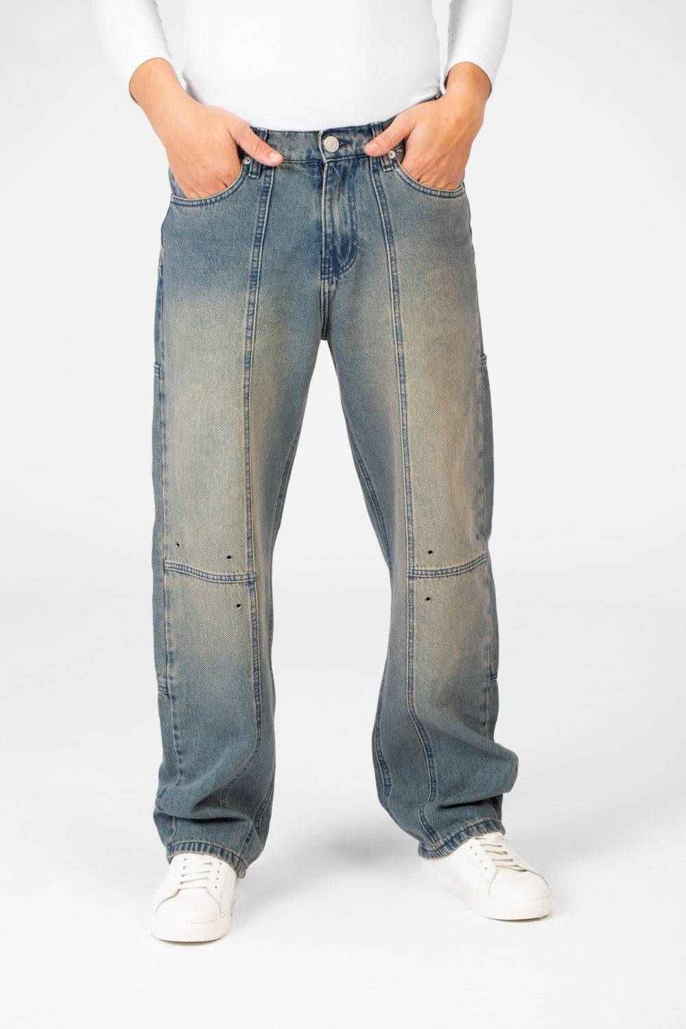 Men's Cargo Jeans Pants With A Modern Cut And Basic Details