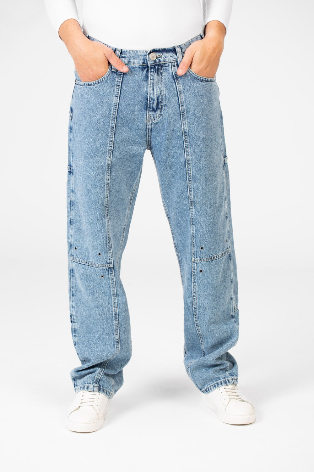 Men's Cargo Jeans Pants With A Modern Cut And Basic Details