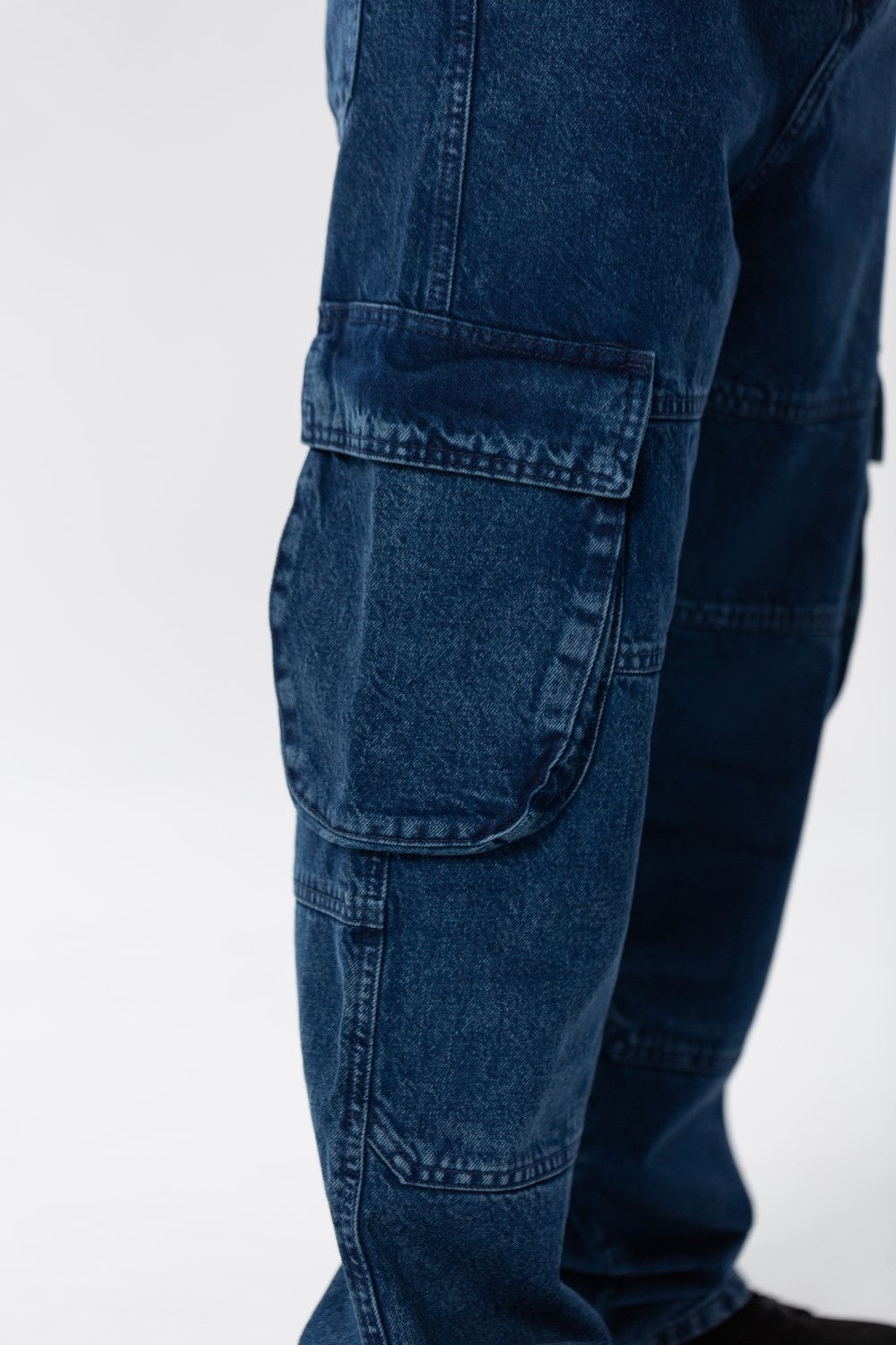 Men's Slim Fit Cargo Jeans Pants With Side Pockets