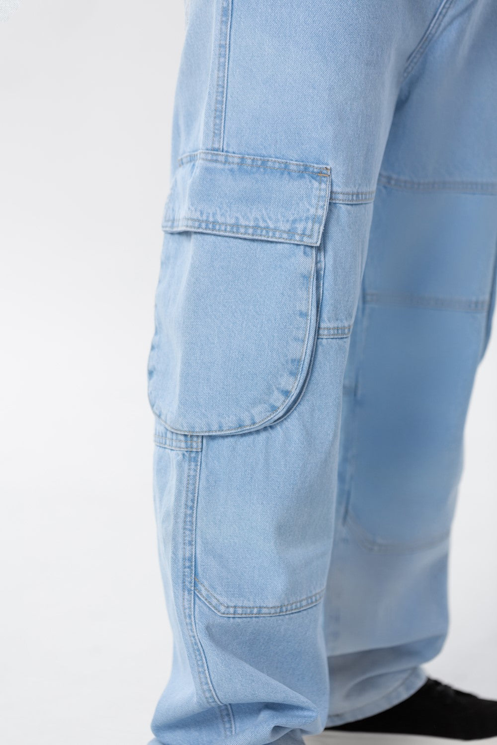 Men's Slim Fit Cargo Jeans Pants With Side Pockets