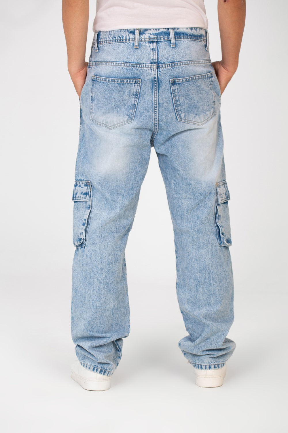 Men's Cargo Jeans Pants With A Modern Fit And Side Pockets
