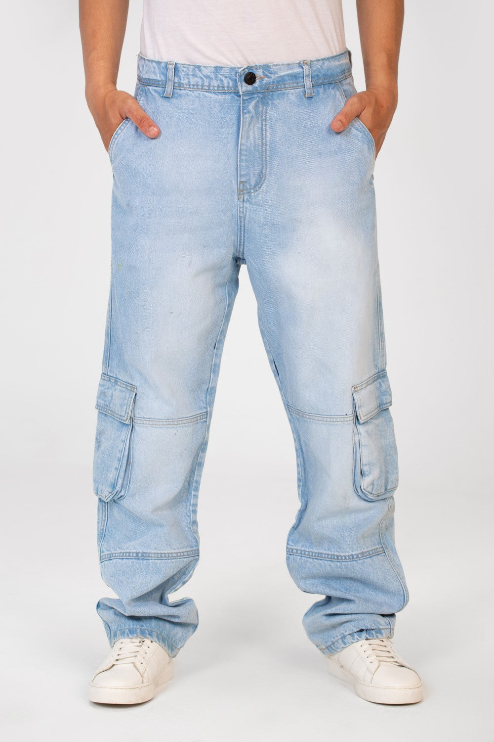 Men's Cargo Jeans Pants With A Modern Fit And Side Pockets