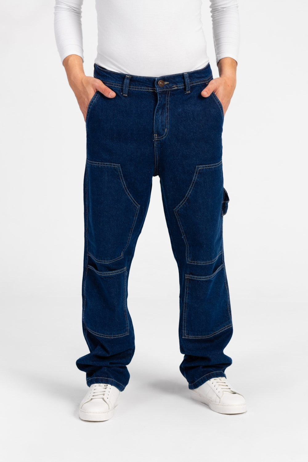 Men's Front And Back Pockets Cargo Jeans Pants In Modern Cut