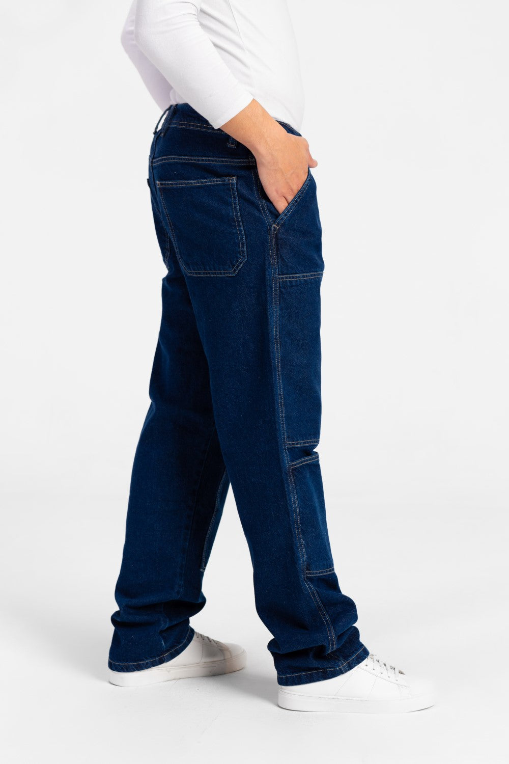 Men's Front And Back Pockets Cargo Jeans Pants In Modern Cut