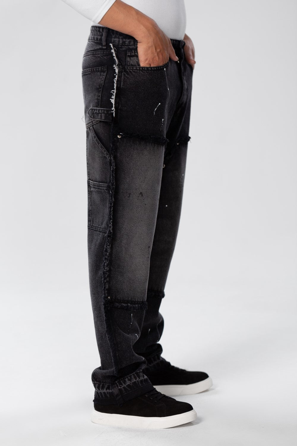 Men's Cargo Jeans Pants With A Modern Print And Cut