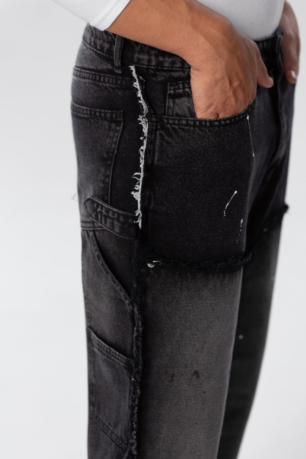 Men's Cargo Jeans Pants With A Modern Print And Cut
