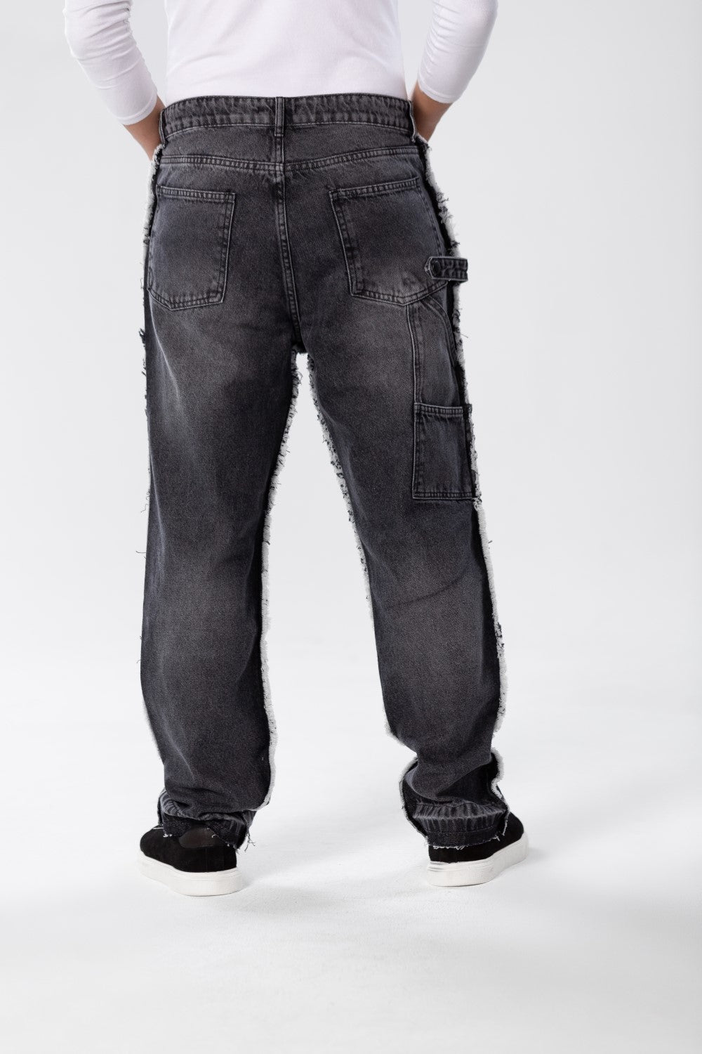 Men's Cargo Jeans Pants With A Modern Print And Cut