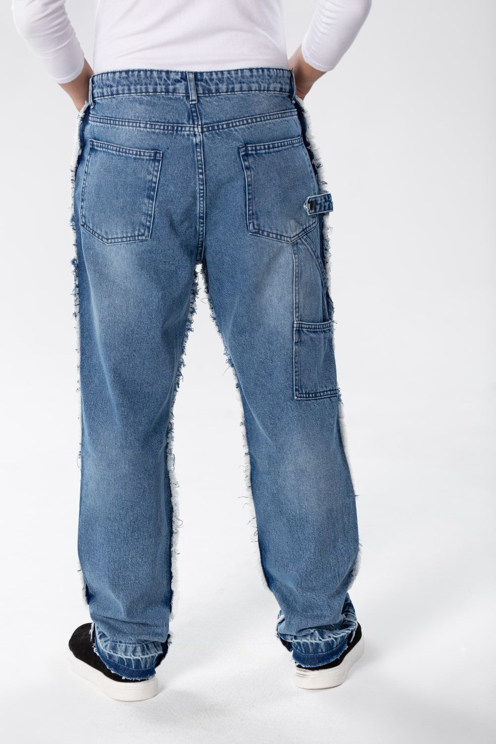 Men's Cargo Jeans Pants With A Modern Print And Cut