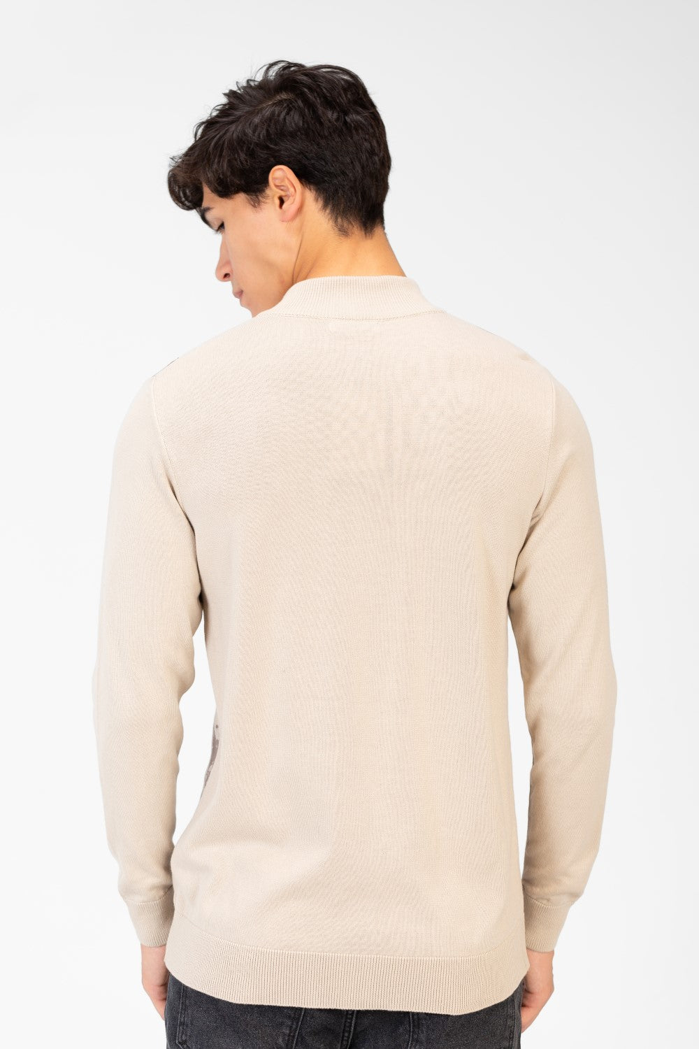 Men's Jakar Pullover With Full Front Print & Zip Up