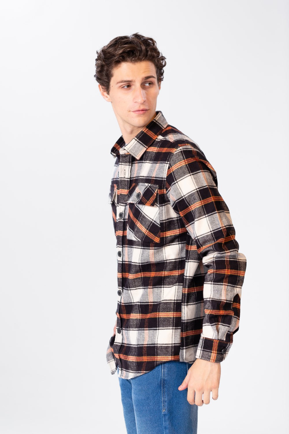 Men's Check Shirt With Long Sleeves And Pockets