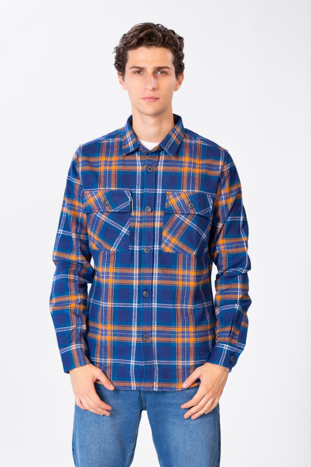 Men's Checked Shirt With Buttons And Pockets