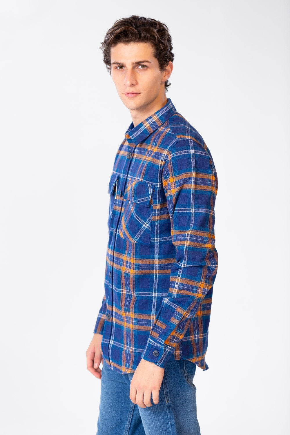 Men's Checked Shirt With Buttons And Pockets