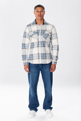Men's White Checked Wool Shirt