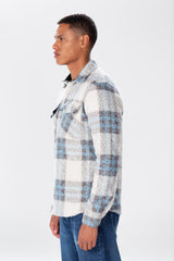 Men's White Checked Wool Shirt