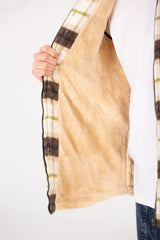 Men's Padded Fur Hood Shirt With A Full Zipper Closure