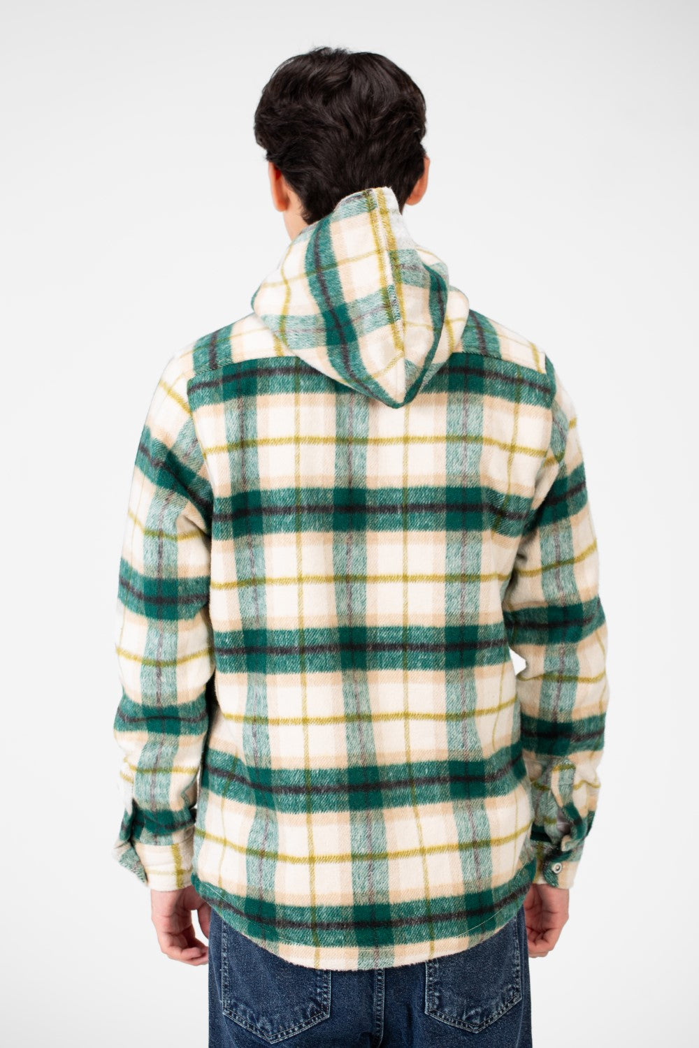 Men's Padded Fur Hood Shirt With A Full Zipper Closure