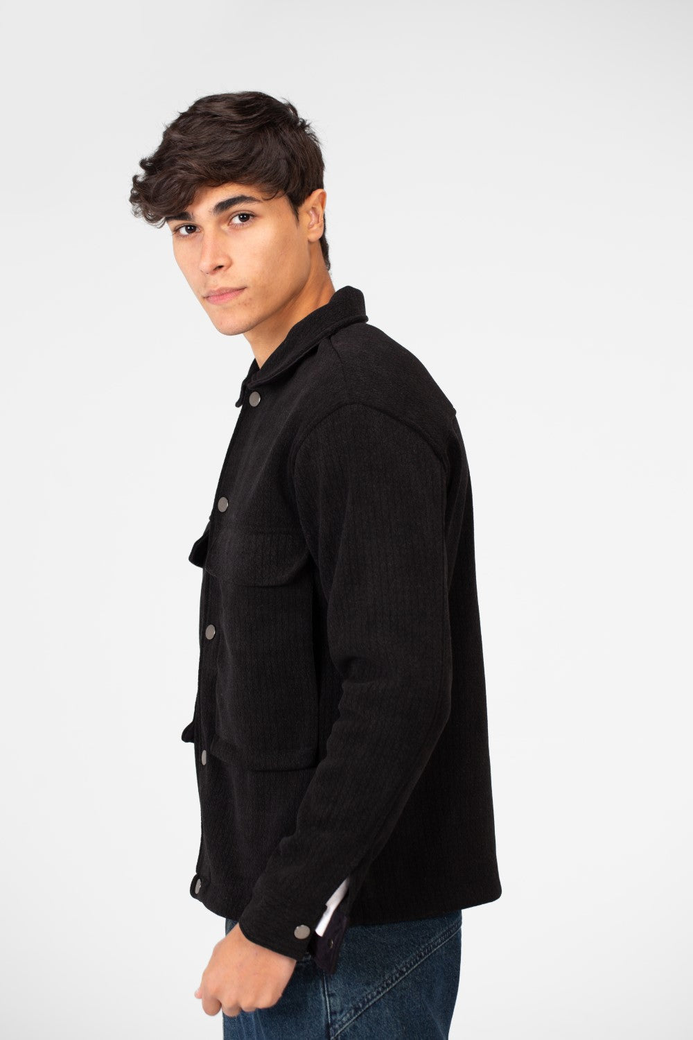 Men's Fur Padded Shirt With Front Pockets In High Quality Material