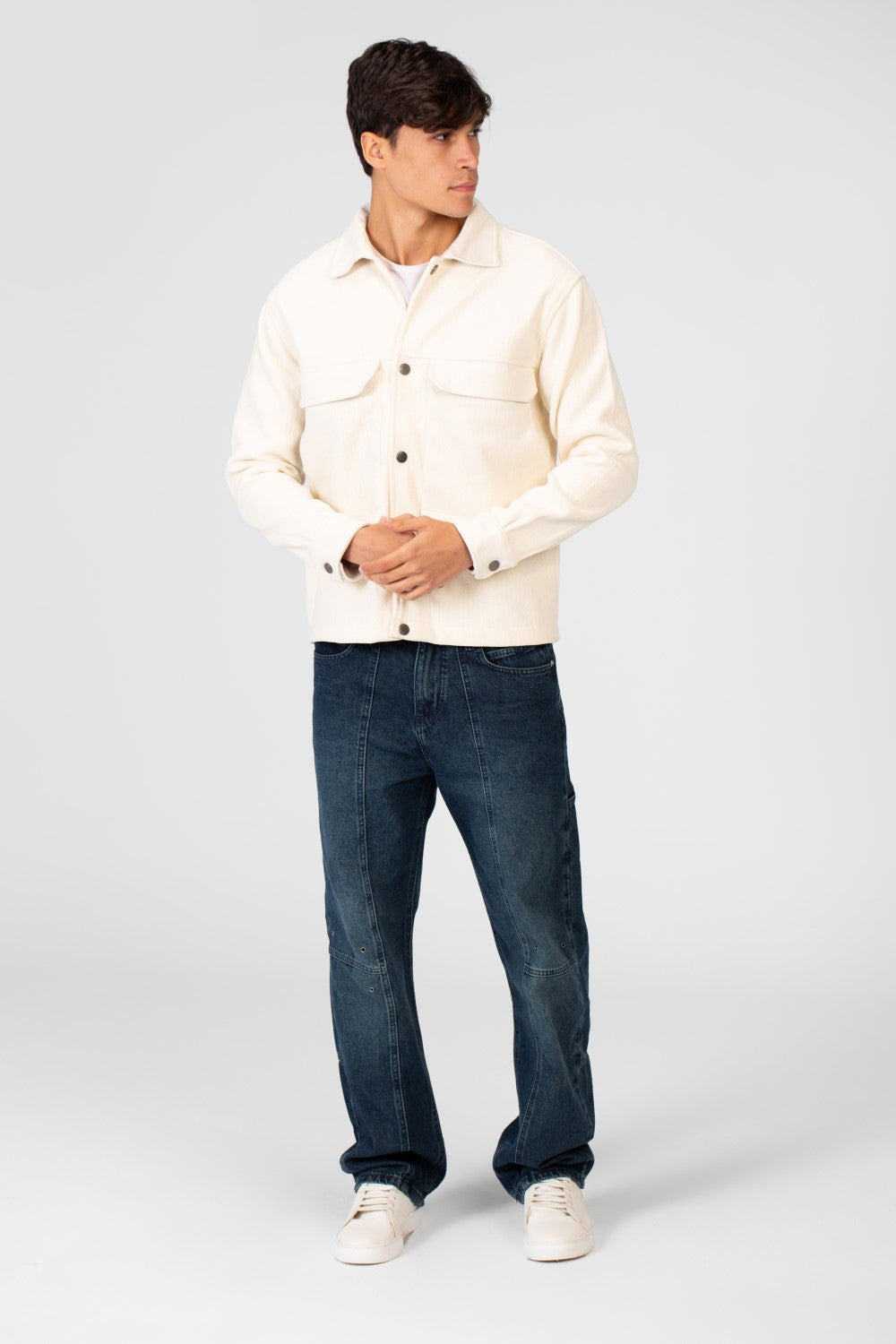 Men's Fur Padded Shirt With Front Pockets In High Quality Material