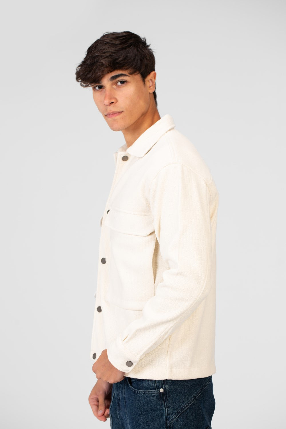 Men's Fur Padded Shirt With Front Pockets In High Quality Material