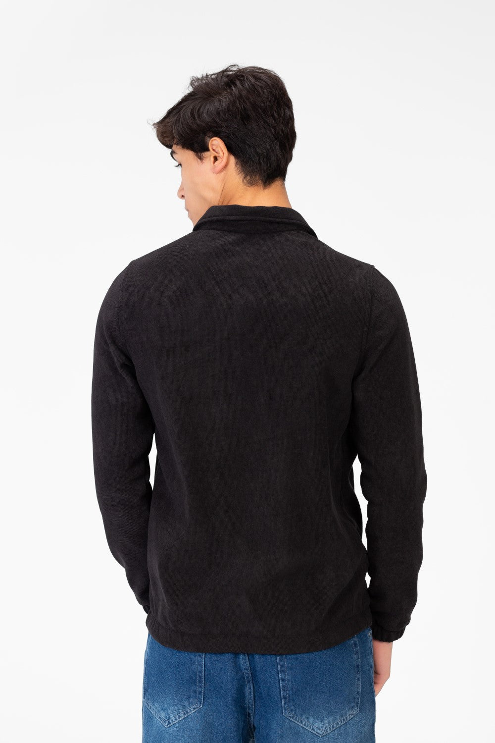 Men's Basic Fur Padded Shirt With Front Pockets And Long Sleeves