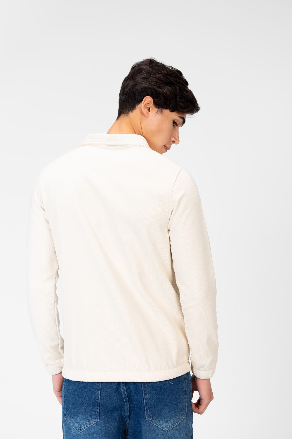 Men's Basic Fur Padded Shirt With Front Pockets And Long Sleeves