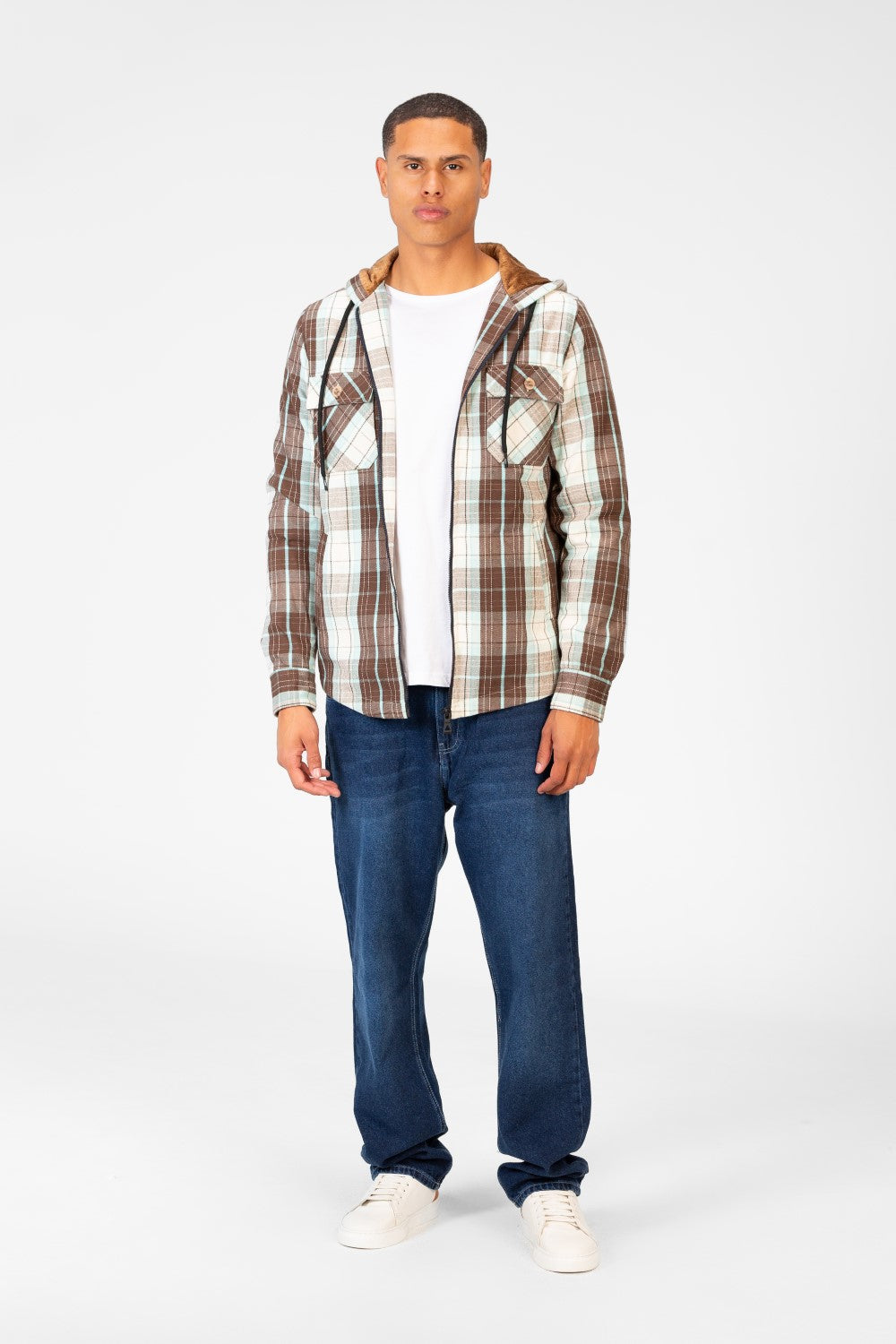 Men's Fur Padded Shirt With Full Zip And Pockets