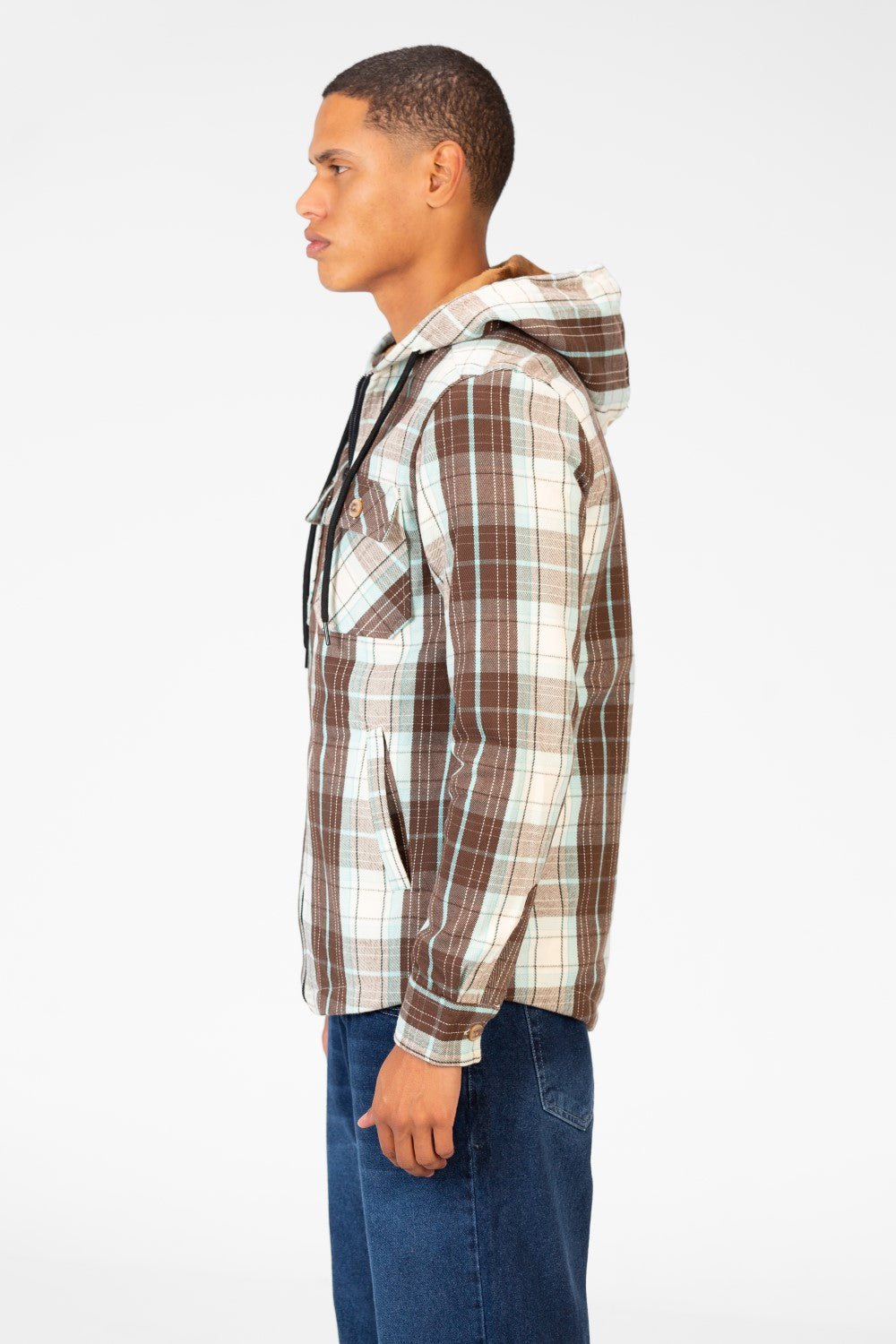 Men's Fur Padded Shirt With Full Zip And Pockets