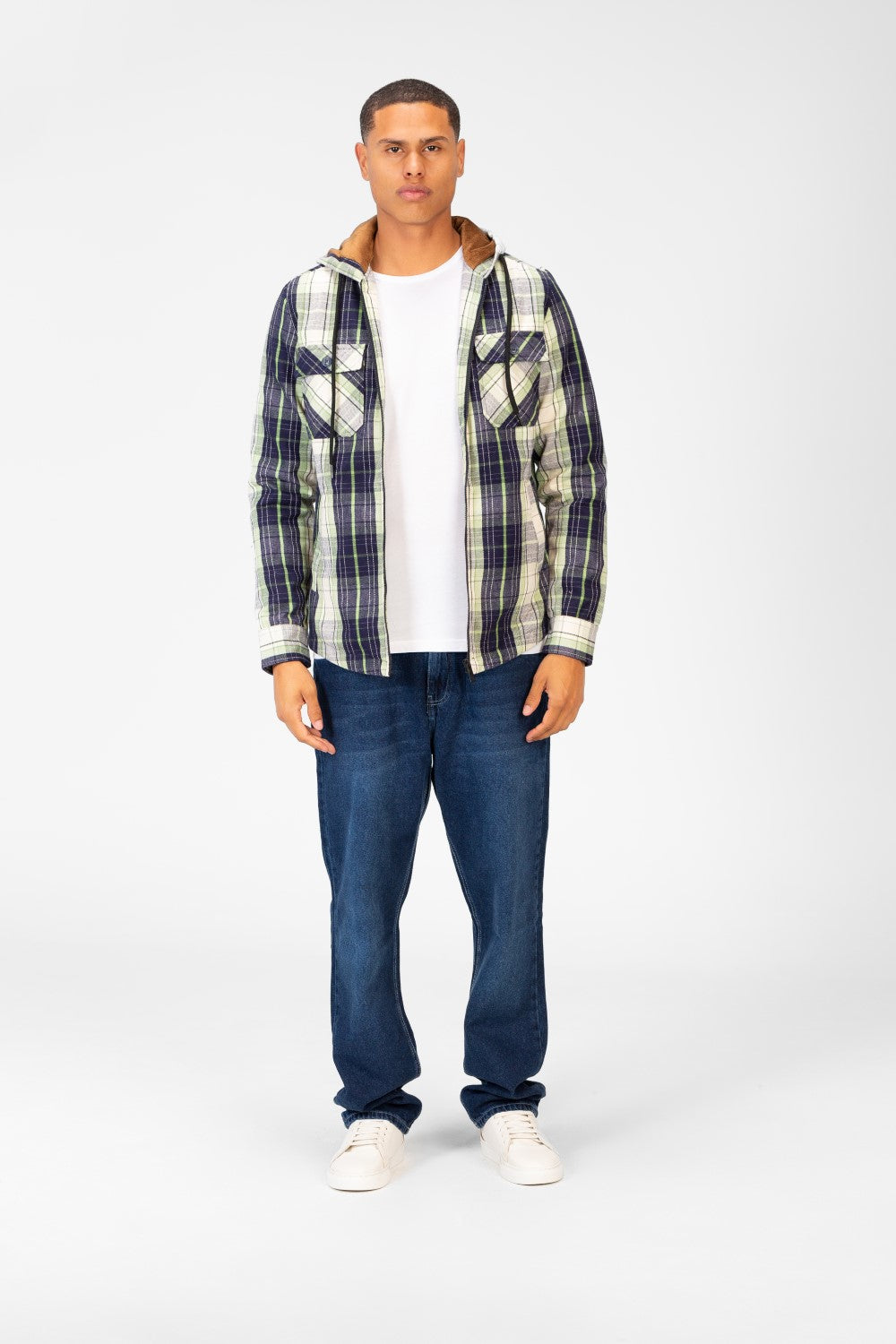 Men's Fur Padded Shirt With Full Zip And Pockets