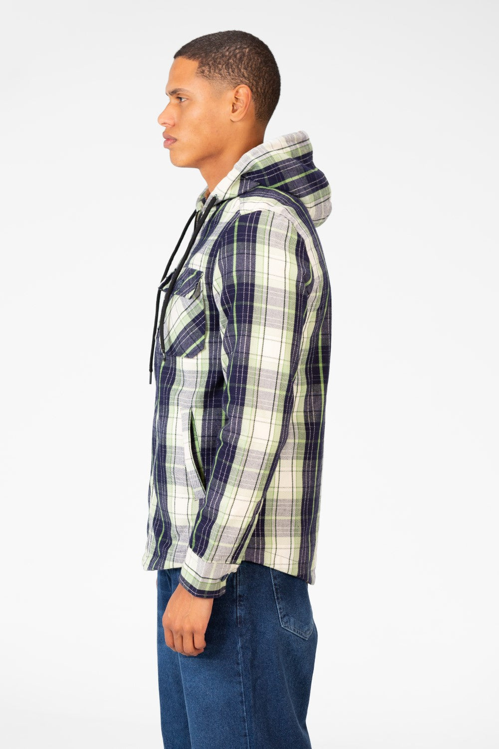 Men's Fur Padded Shirt With Full Zip And Pockets