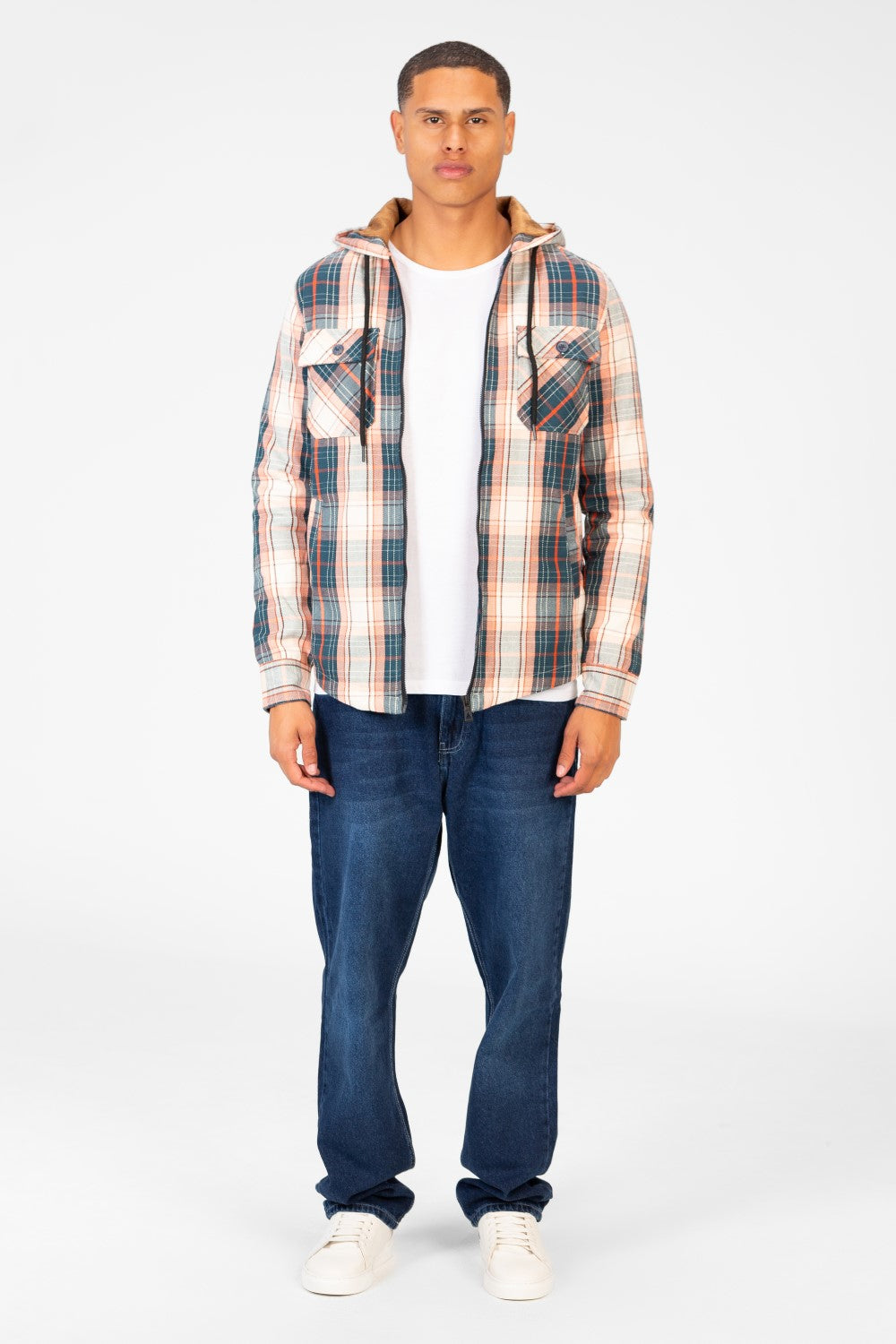 Men's Fur Padded Shirt With Full Zip And Pockets