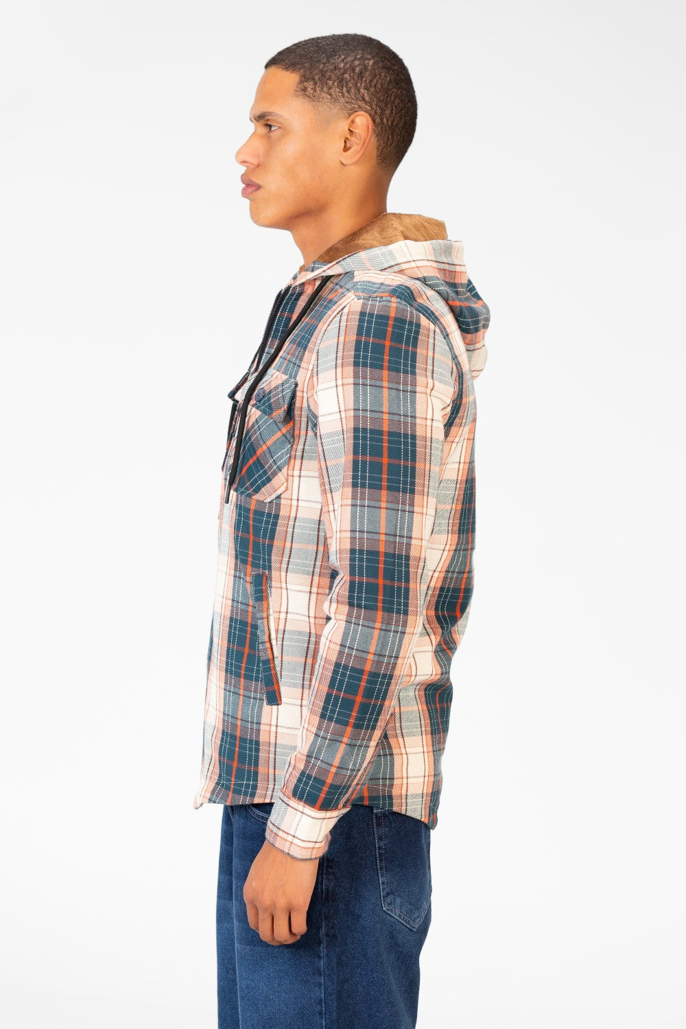 Men's Fur Padded Shirt With Full Zip And Pockets