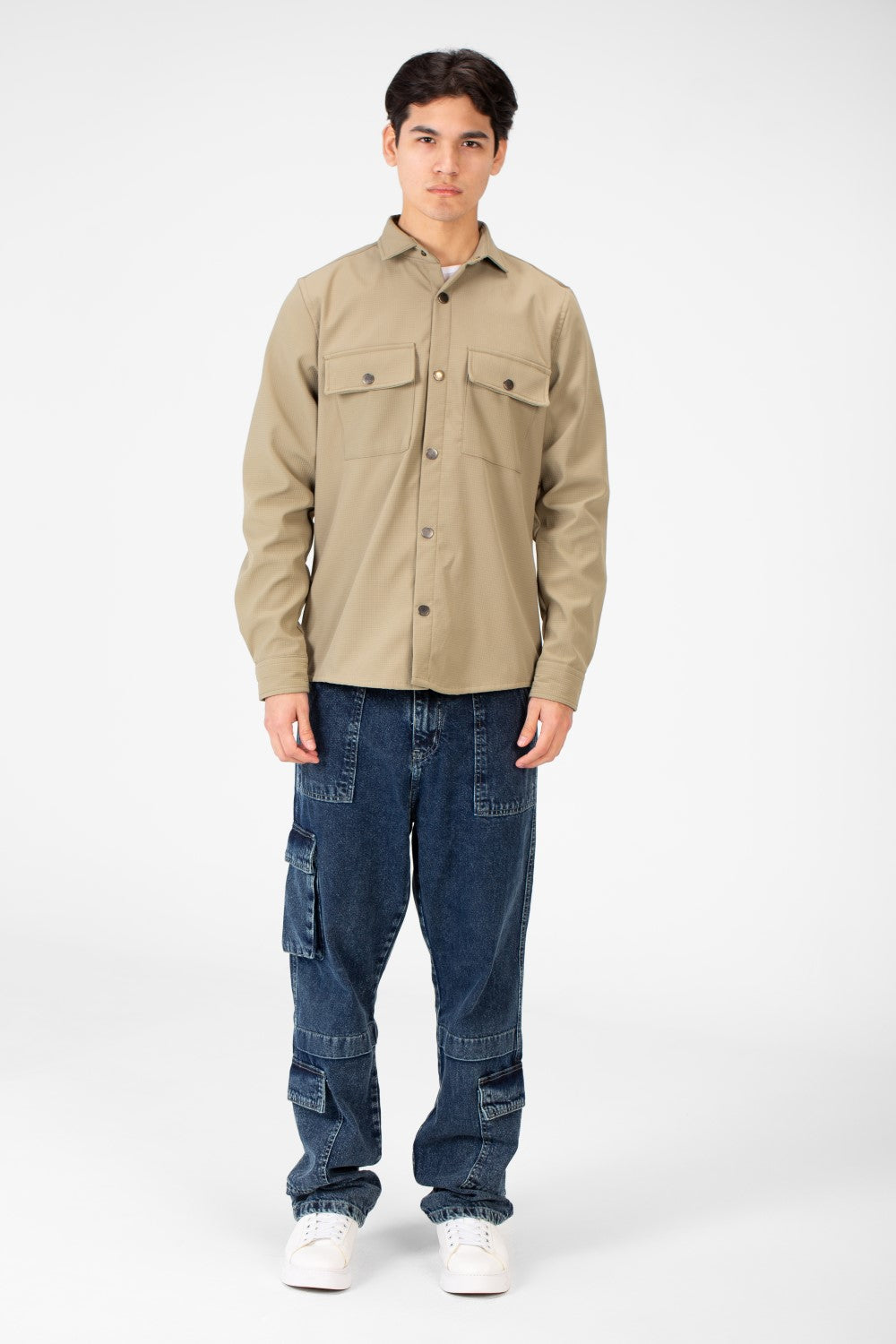 Men's Basic Winter Fur Padded Shirt With Front Pockets