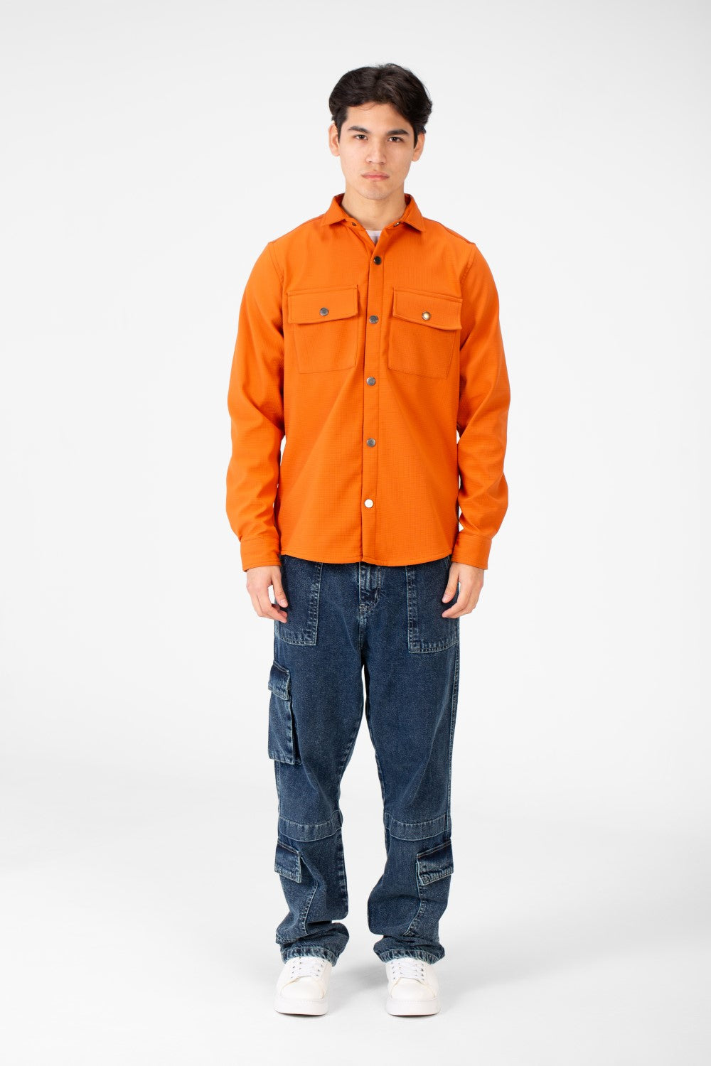 Men's Basic Winter Fur Padded Shirt With Front Pockets