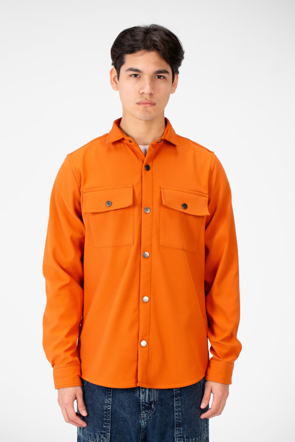 Men's Basic Winter Fur Padded Shirt With Front Pockets