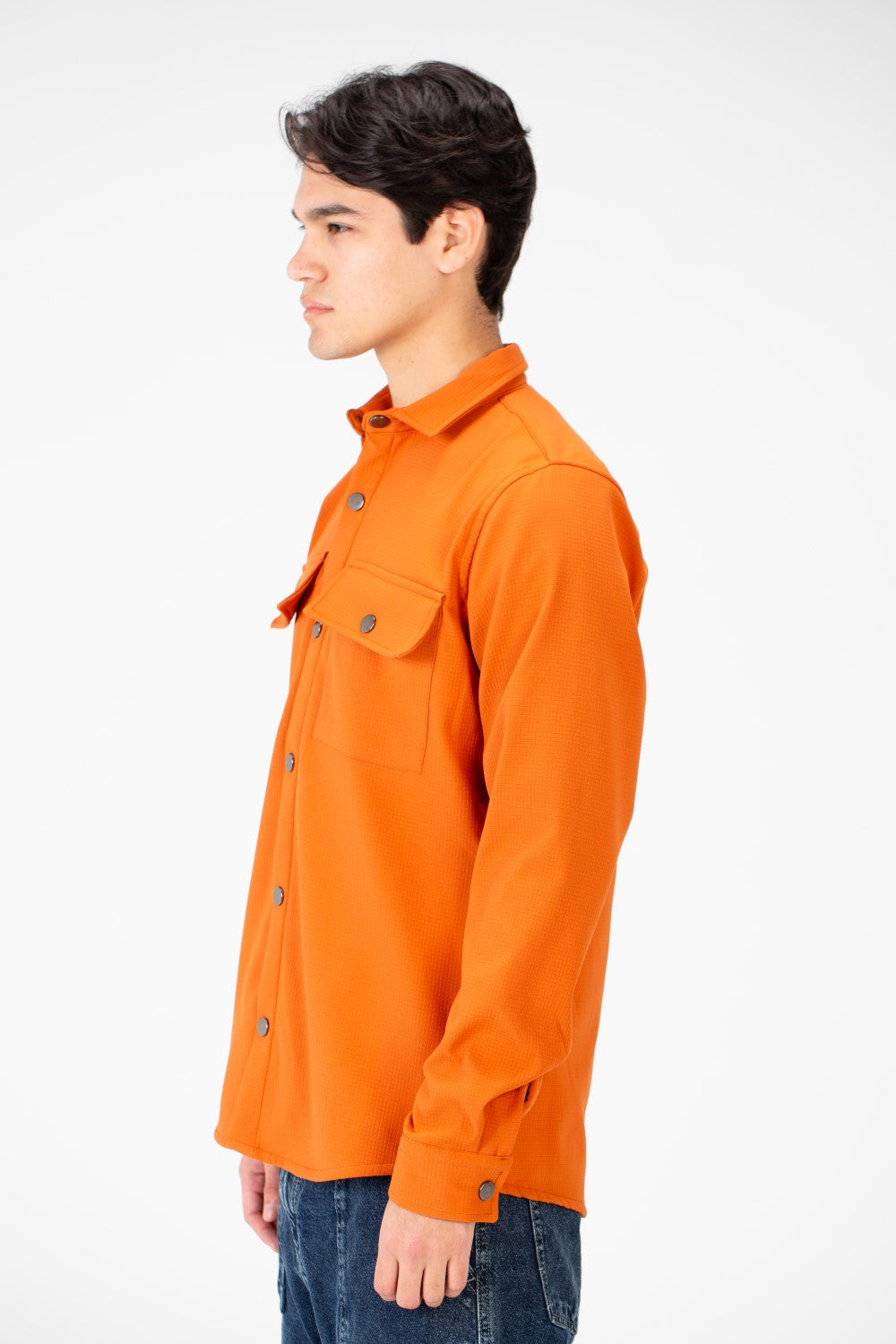 Men's Basic Winter Fur Padded Shirt With Front Pockets