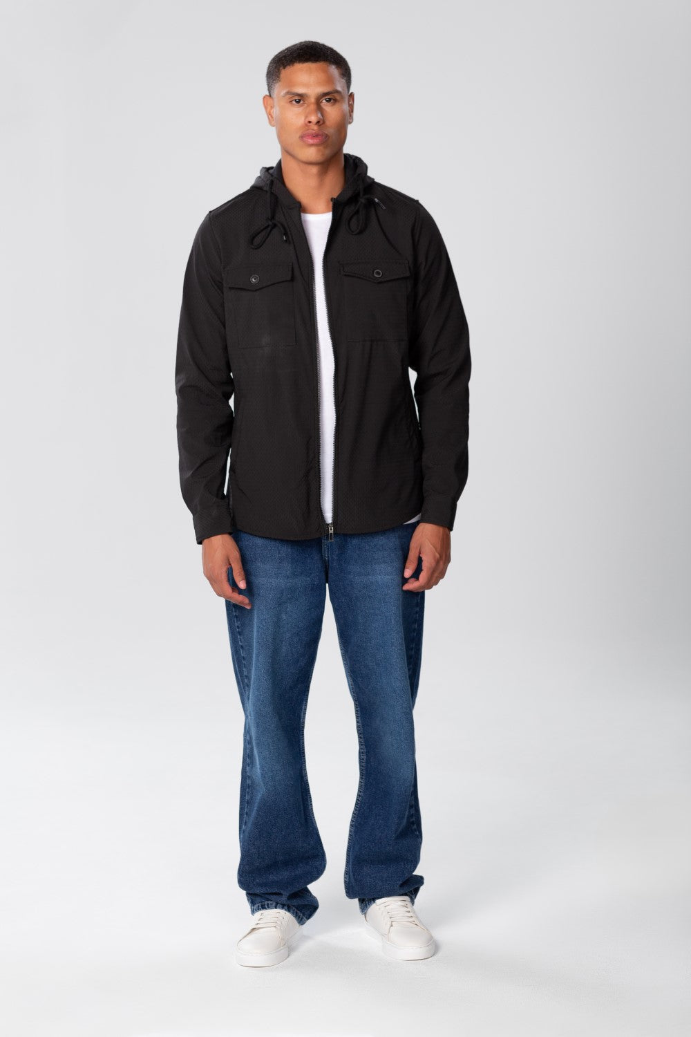 Men's Fur Padded Shirt With Zippers And Front Pockets