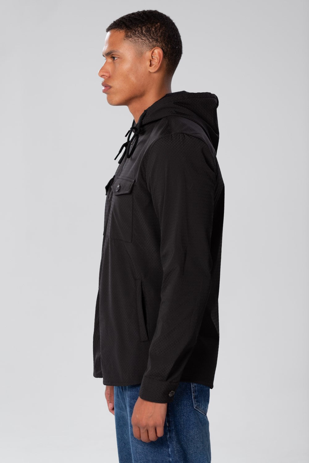 Men's Fur Padded Shirt With Zippers And Front Pockets