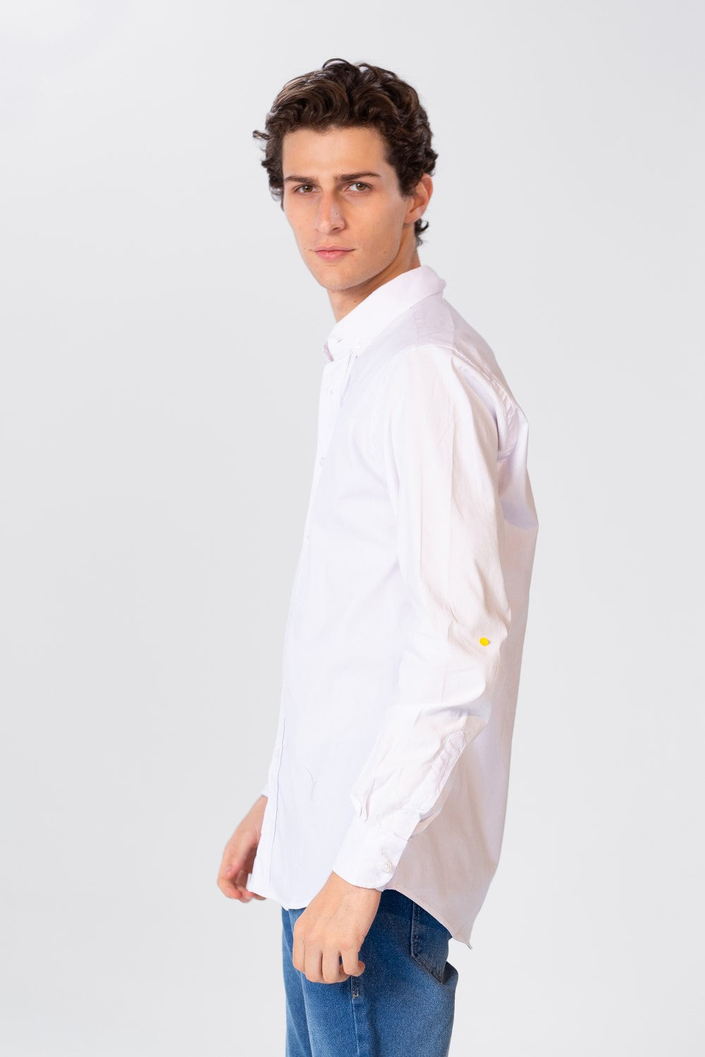 Men's Slim Fit Basic Plain Long Sleeve Shirt